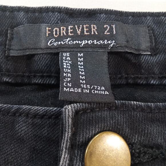 Forever 21 Black Fringe Hem Lace-Up Detail Jeans Women’s Medium - Picture 5 of 8